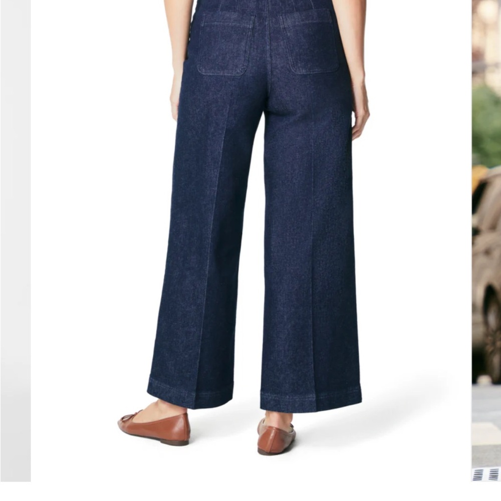 SPANX Dark Blue Cropped Wide Leg Jeans - Picture 2 of 6